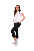 BLACK Soft Stretchy Pant with Split Hem