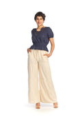 TAUPE Tiered Elastic Waist Pants with Pockets