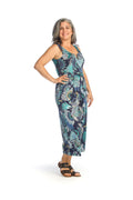 NAVY Stretch Jumpsuit with Pockets & V Boning