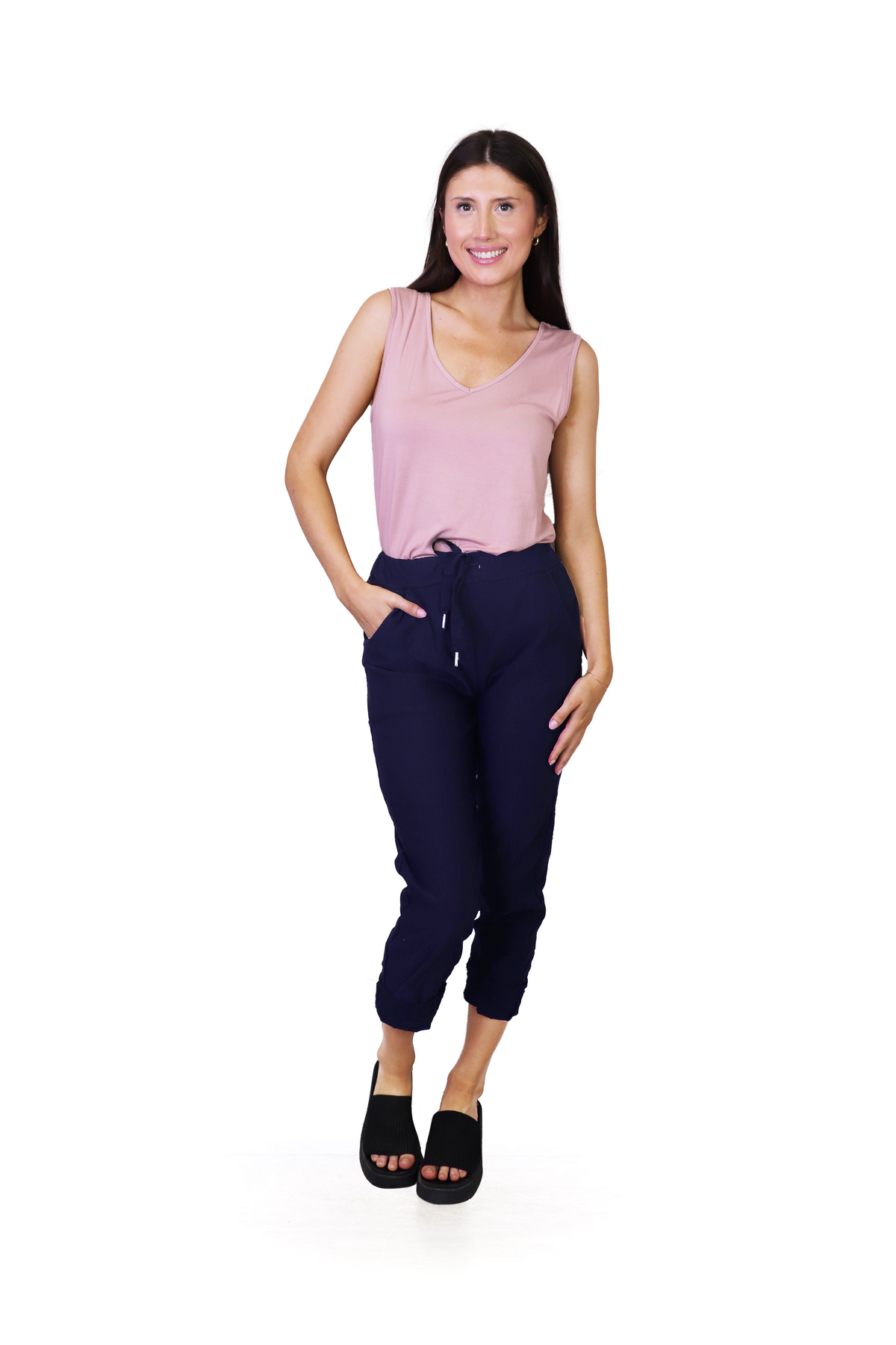 Crinkle Joggers With Drawstring Waist