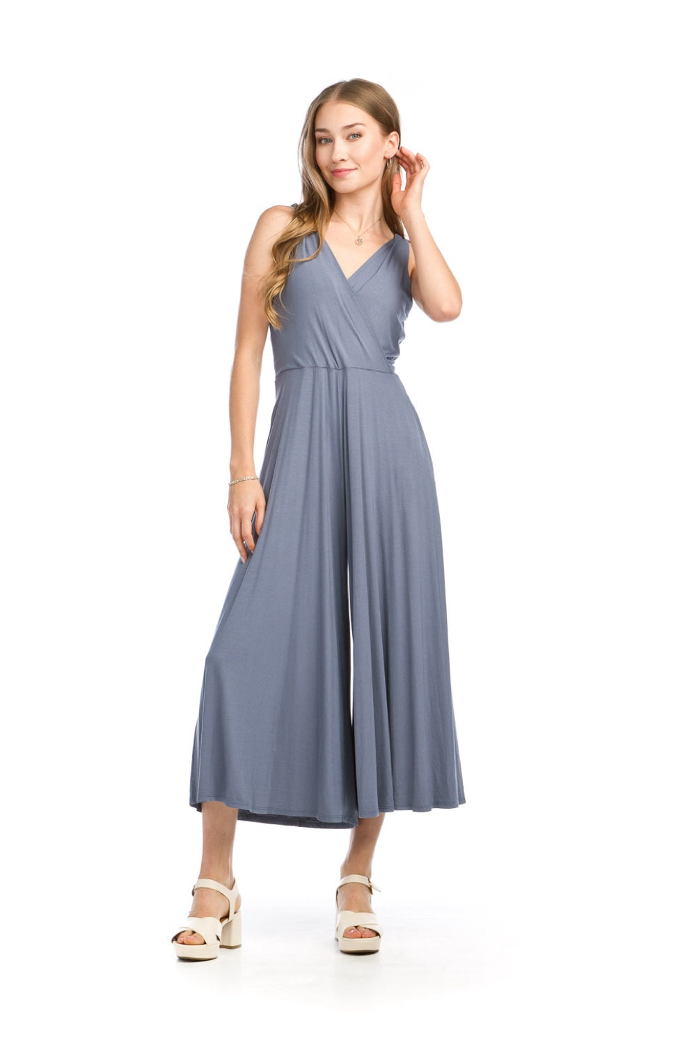 Stretch Crossover Jumpsuit With Pockets