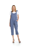 INDIGO Cotton Blend Jumpsuit with Adjustable Tie Strap
