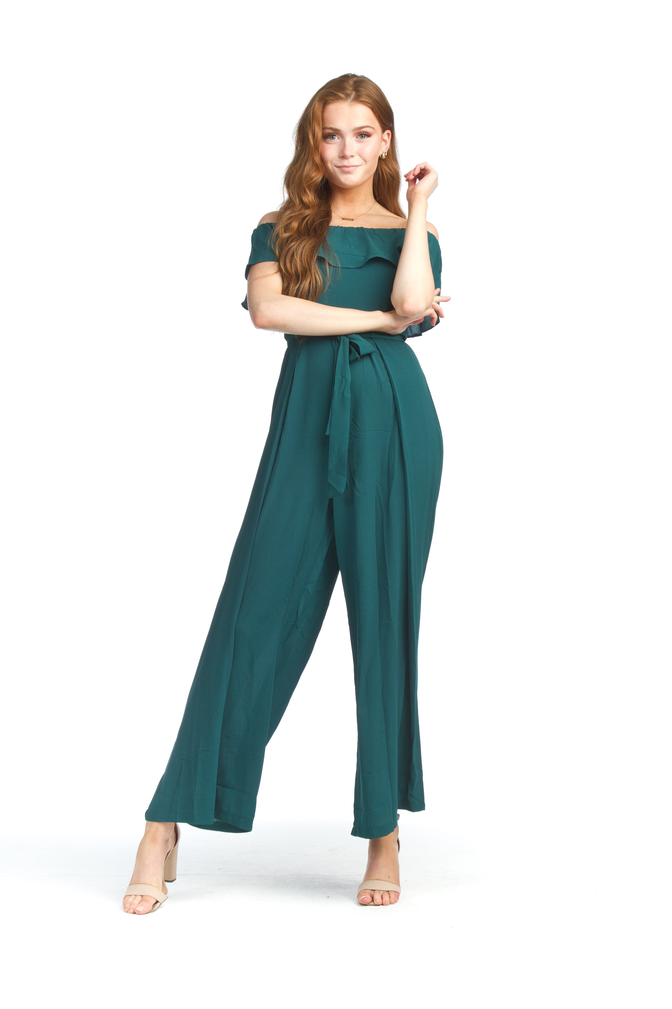 Green OTS Jumpsuit with Pockets & Back Zip