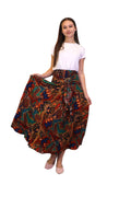 ORANG Abstract Print Skirt with Buckle Detail