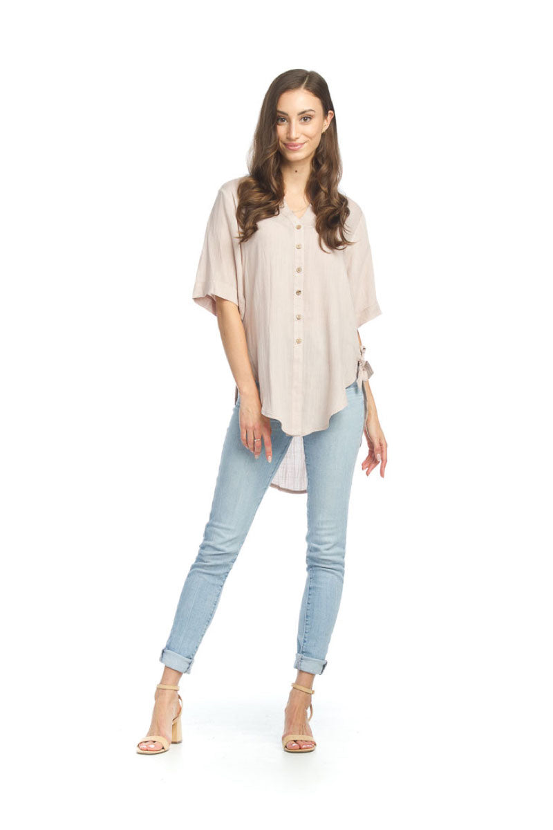 Beige Collared Blouse