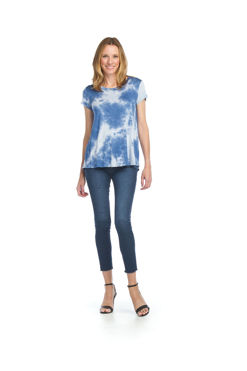INDIGO Soft Tie Dye Stretch T Shirt