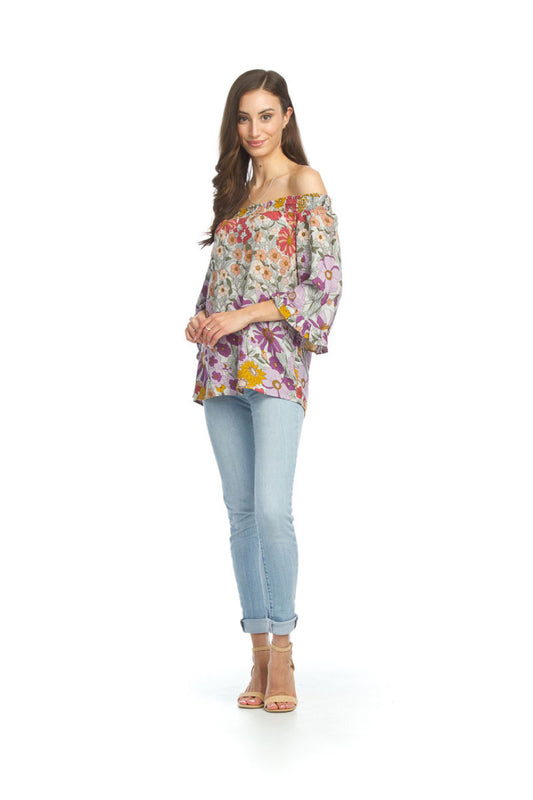 PURPL Retro floral OTS Blouse