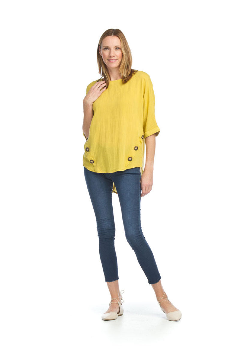 MUSTA High Low Blouse with Side Button Detail