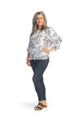 WHBLU Floral Linen Dolman Sleeve Top
