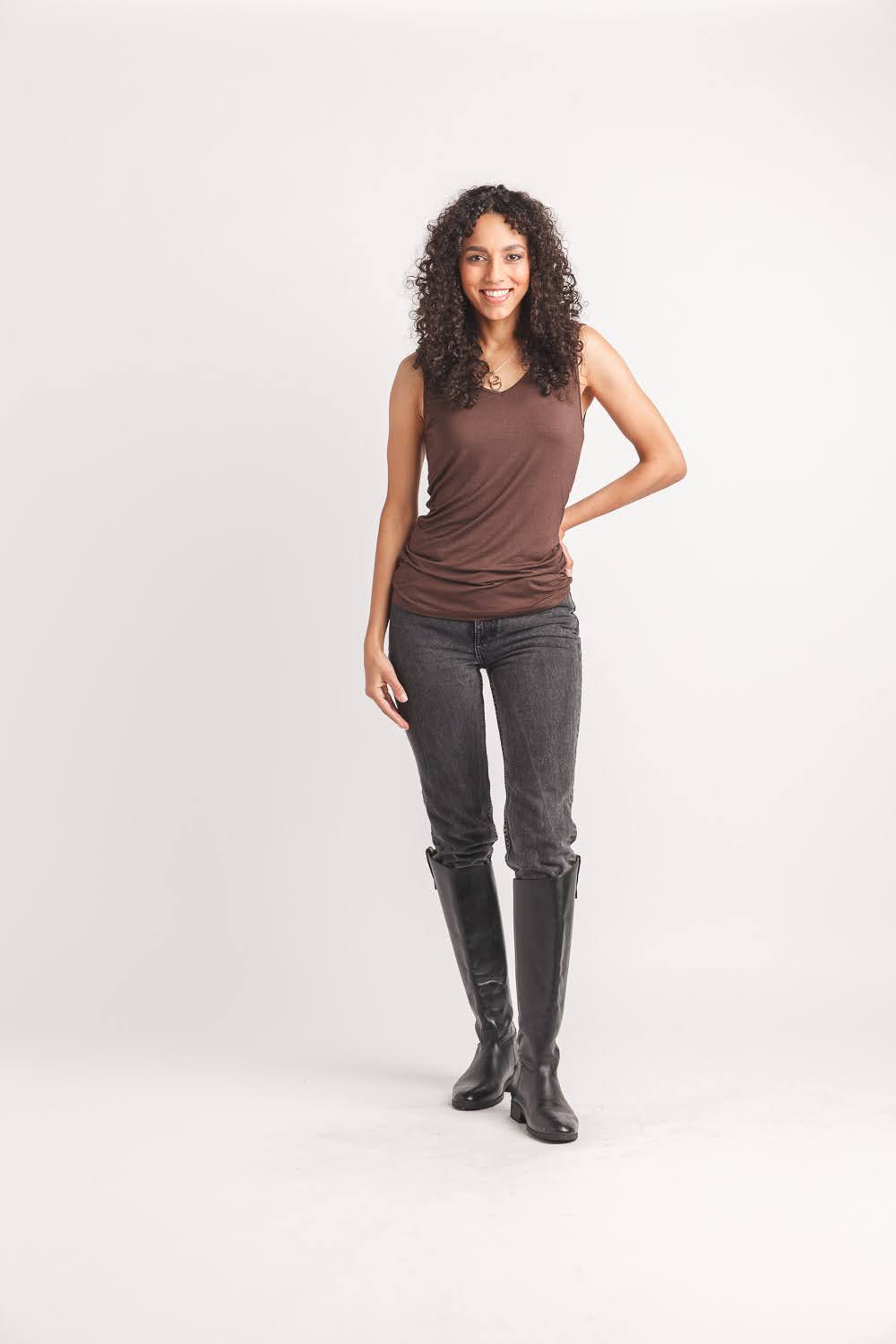 Layering V Neck Stretch Bamboo Top