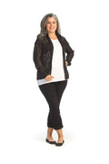 BLACK Burnout Oversized Collared Blouse