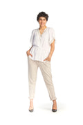 WHITE Lace Detal Blouse with Elastic Waist