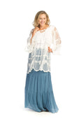 WHITE Boho embroidered Mesh Coverup