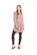 PINK Geo Print Henley Tunic