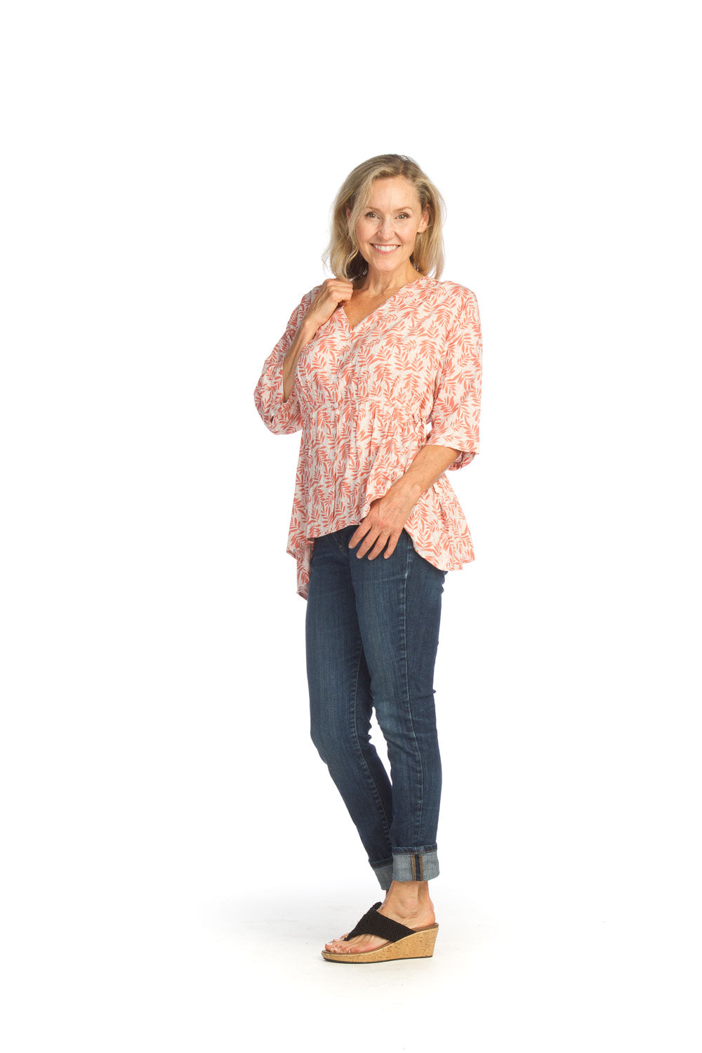 PINK Floral Blouse with Side Tie Straps