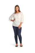 WHITE Embroidered Lace Inset Blouse