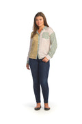 MULTI Patchwork floral Tab Sleeve Blouse
