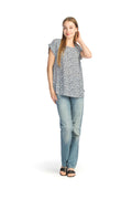 BLUE Ditsy floral Short Sleeve Blouse