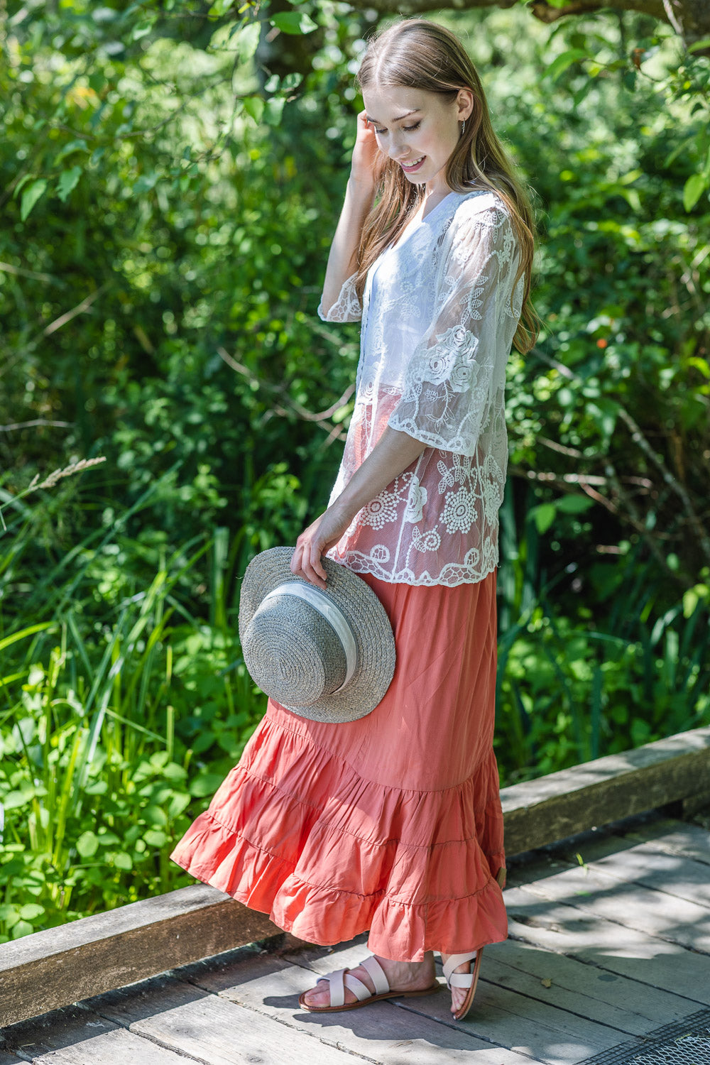 WHITE Embroidered Floral Coverup