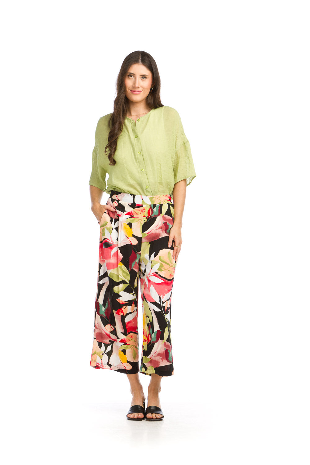 MULTI Multicolor Print Wide Leg Pants