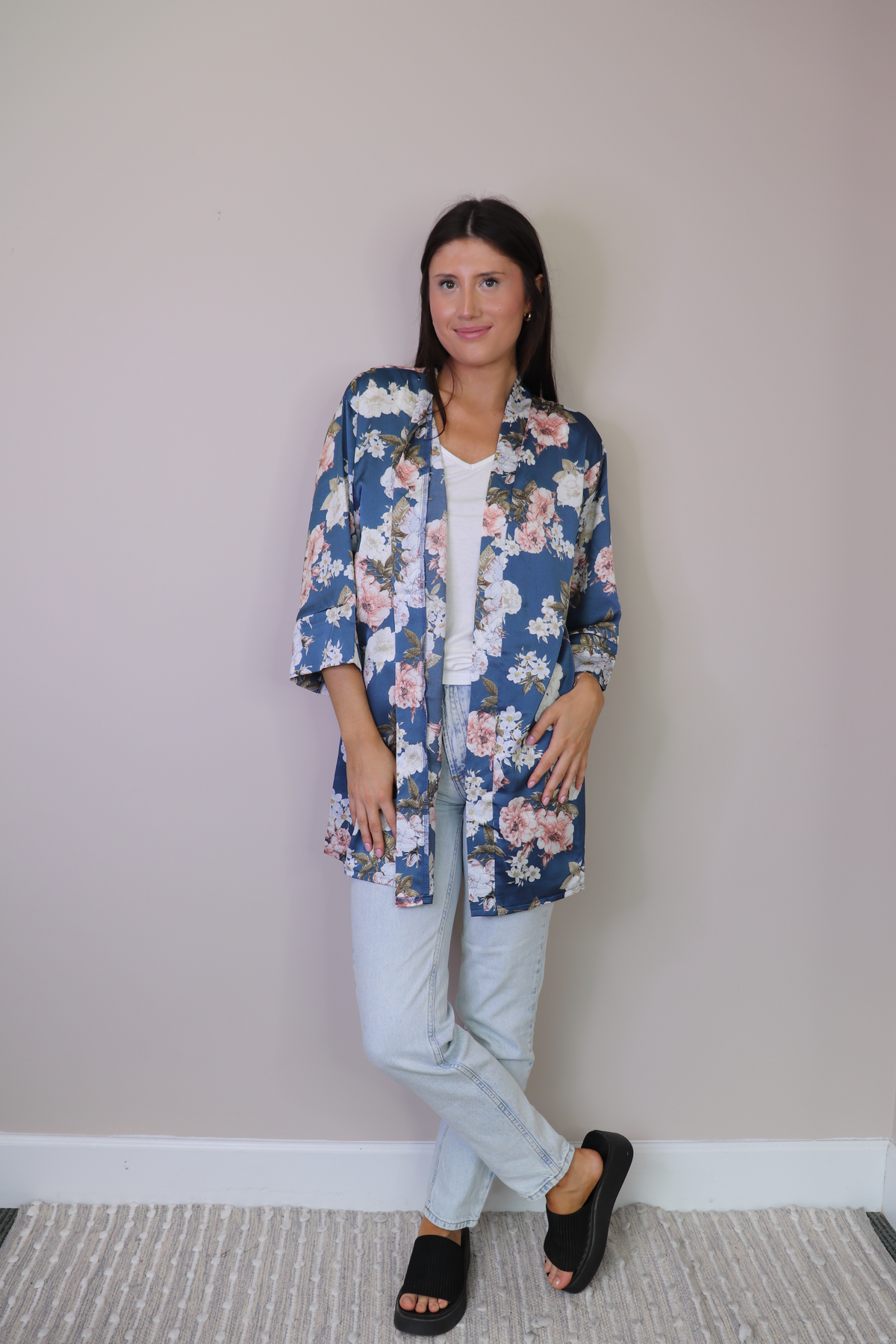 Satin Finish Floral Coverup