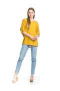 mustard Cotton Dolman Sleeve Blouse
