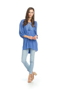 Blue Bohemian Tunic with Eyelet Detail