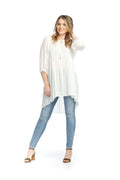 WHITE Bohemian Tunic with Eyelet Detail