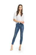 WHITE Crinkle Swiss Dot Tufted Tie Top