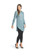 TEAL Collared Tunic with Button Detail
