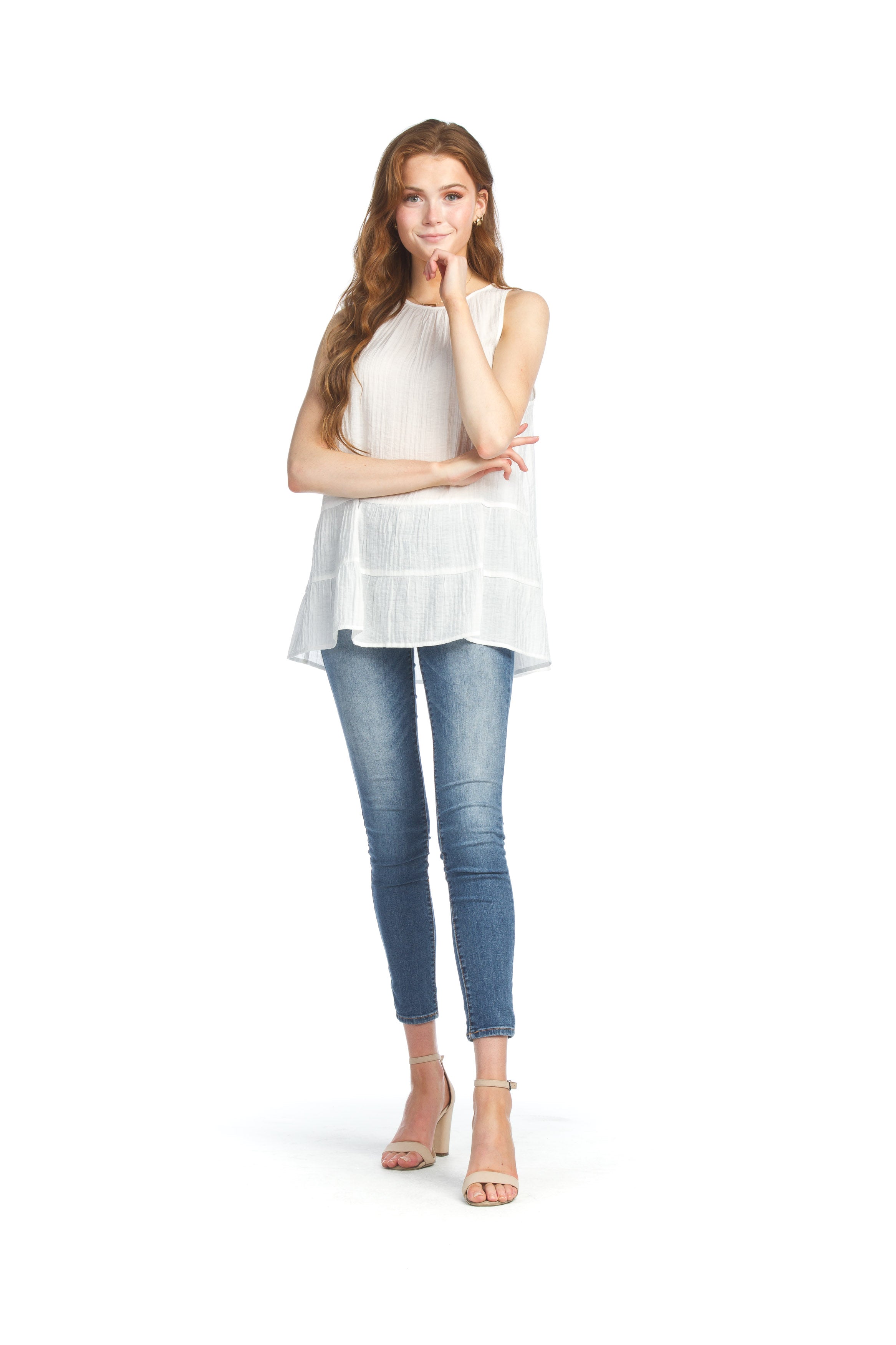 WHITE Tiered Blouse