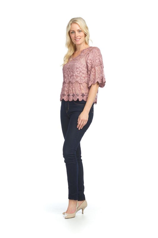 ROSE Crochet Cotton Embroidered Floral Blouse