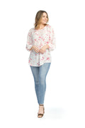 WHTRD Waercolor Floral 3/4 Sleeve Flowy Blouse