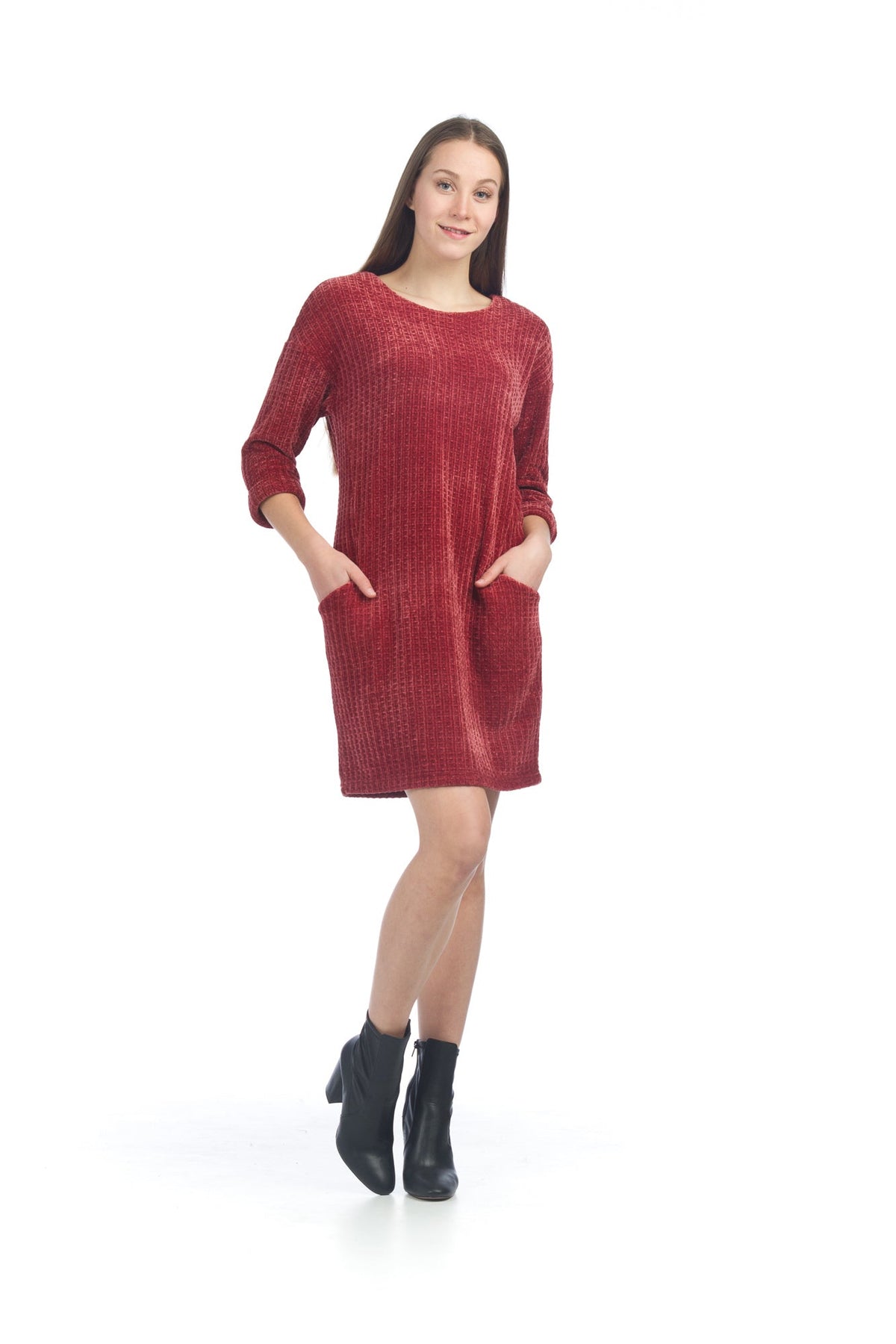 Check Design Chenille Dress