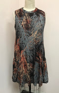 Velvet Branch Print Sd With Pockets