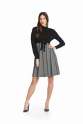 BLKWH Ribbed Skater Sweater Dress with Pockets