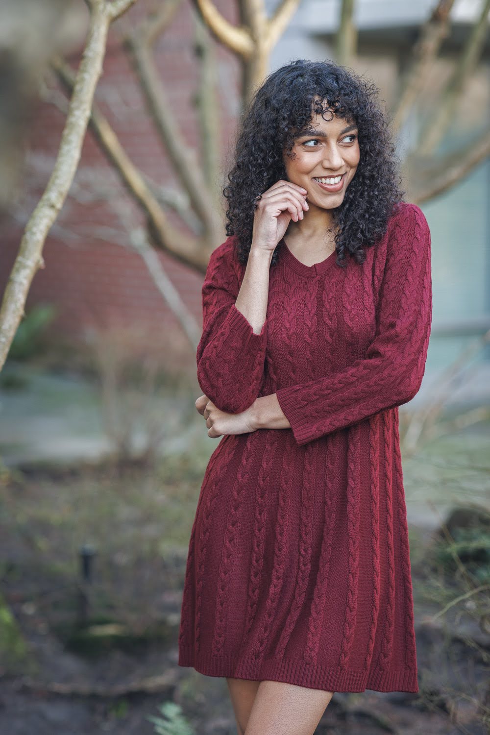 Cable Knit Aline Sweater Dress