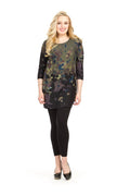 KHAKI Water color Floral Sweater Dress