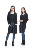BLACK Diamond Design Long Cardigan with Pockets