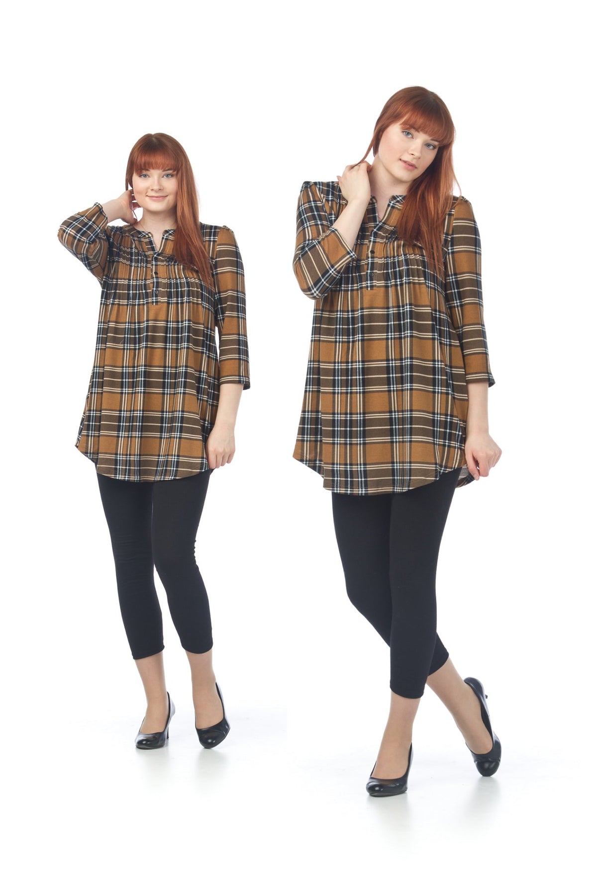 Check Pleated Tunic