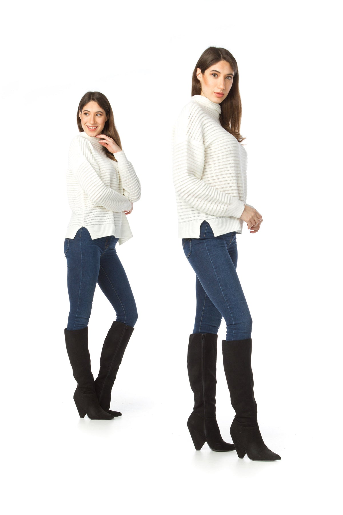 Ribbed Mock Neck Sweater