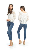 WHITE Crochet Floral Cardigan