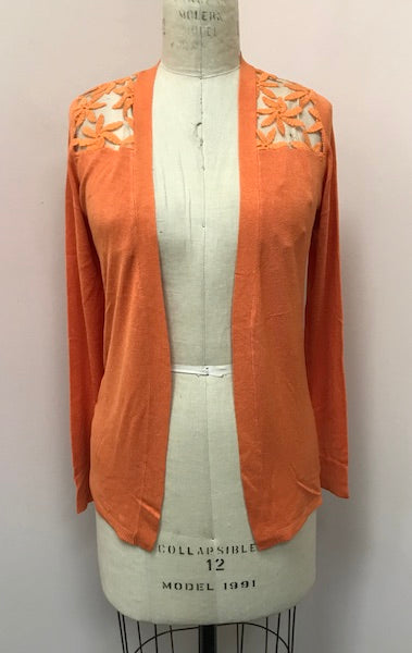 RUST Lace Back Long Sleeved Waterfall Cardigan
