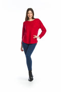 RED Wool Blend Shirt Hem Sweater