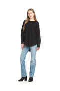 BLACK Wool Blend Shirt Hem Sweater