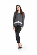 CHARC Ribbed Sweater with Contrast Stripe