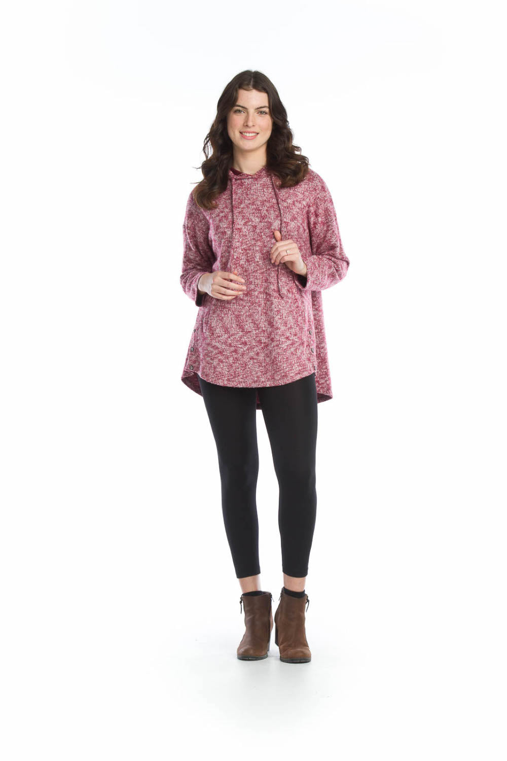 BURGN Heathered Oversized Tunic with Pockets