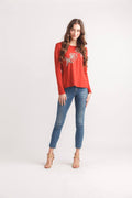 Floral Soutache Lightweight Sweater