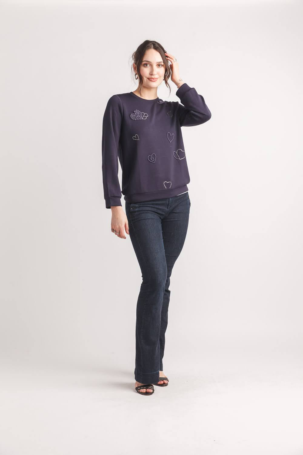 Bejewled Heart Sweater
