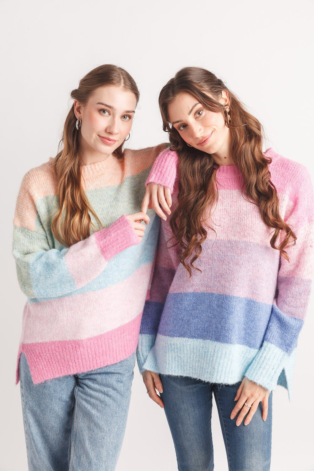 Striped Step Hem Sweater